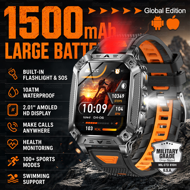 Outdoor Lighting Zones - New 1500mAh Military Outdoor Smartwatch For
