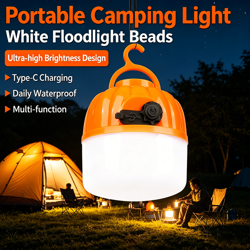 Outdoor Lighting Types - Mini Portable LED Pumpkin Bulb 6500K