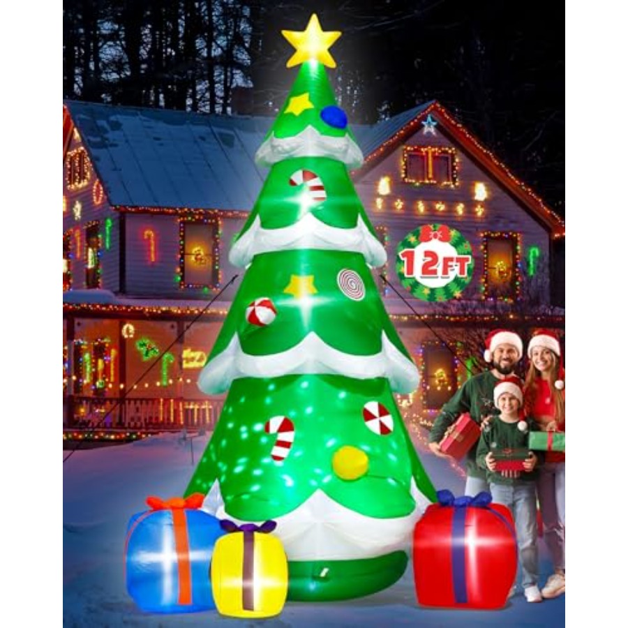 Outdoor Lighting Tree - 12FT Christmas Tree Inflatables for outdoor