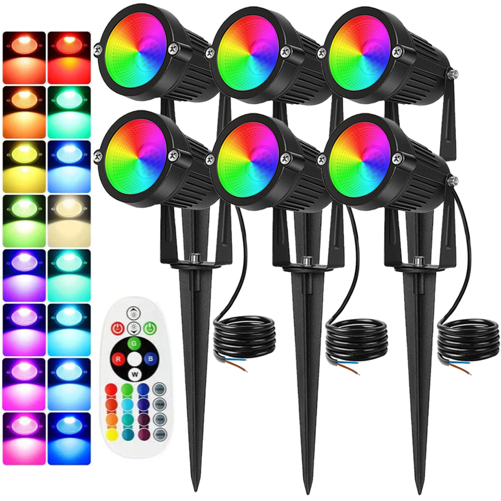 Outdoor Lighting Tree - RGBW Landscape Lighting 10W with Remote
