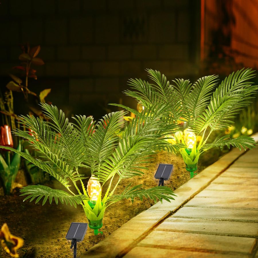 Outdoor Lighting Tree - Pack Artificial Plants Outdoor with Solar