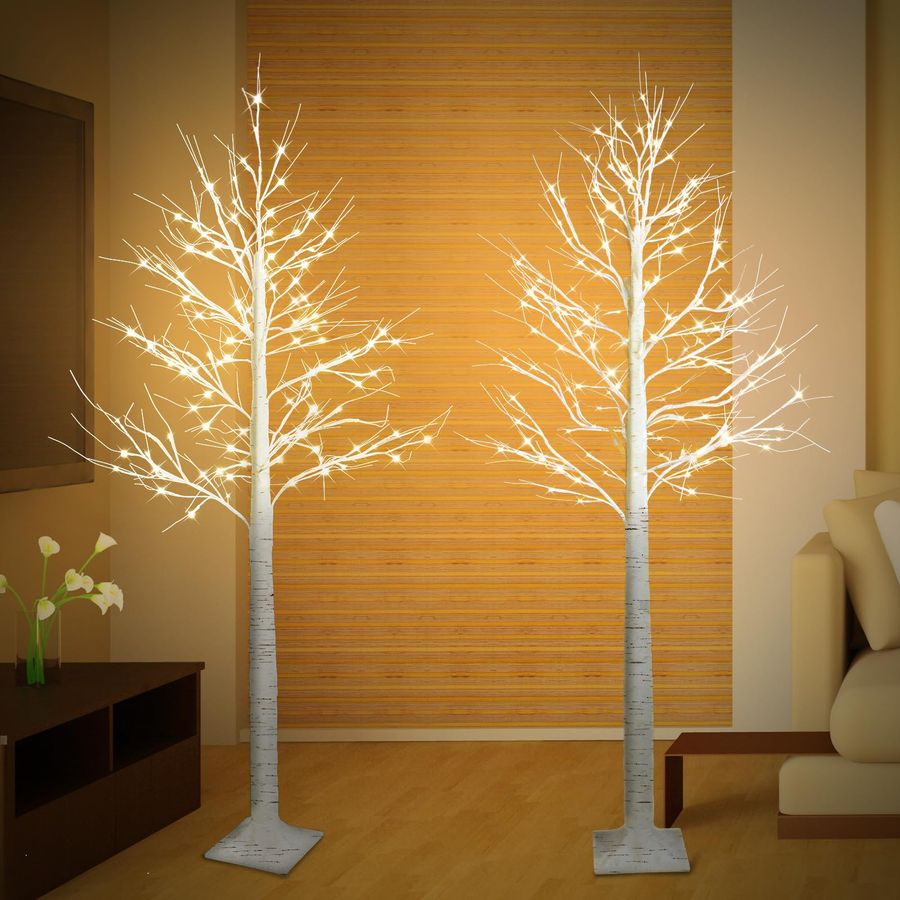 Outdoor Lighting Tree - 2 Pack 6FT Lighted Birch Tree,