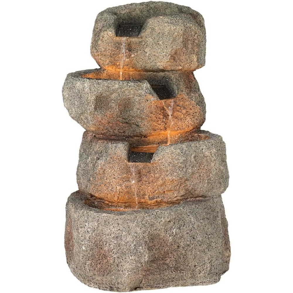 Outdoor Zen Lighting - Glacial Rock Zen Rustic Outdoor Floor