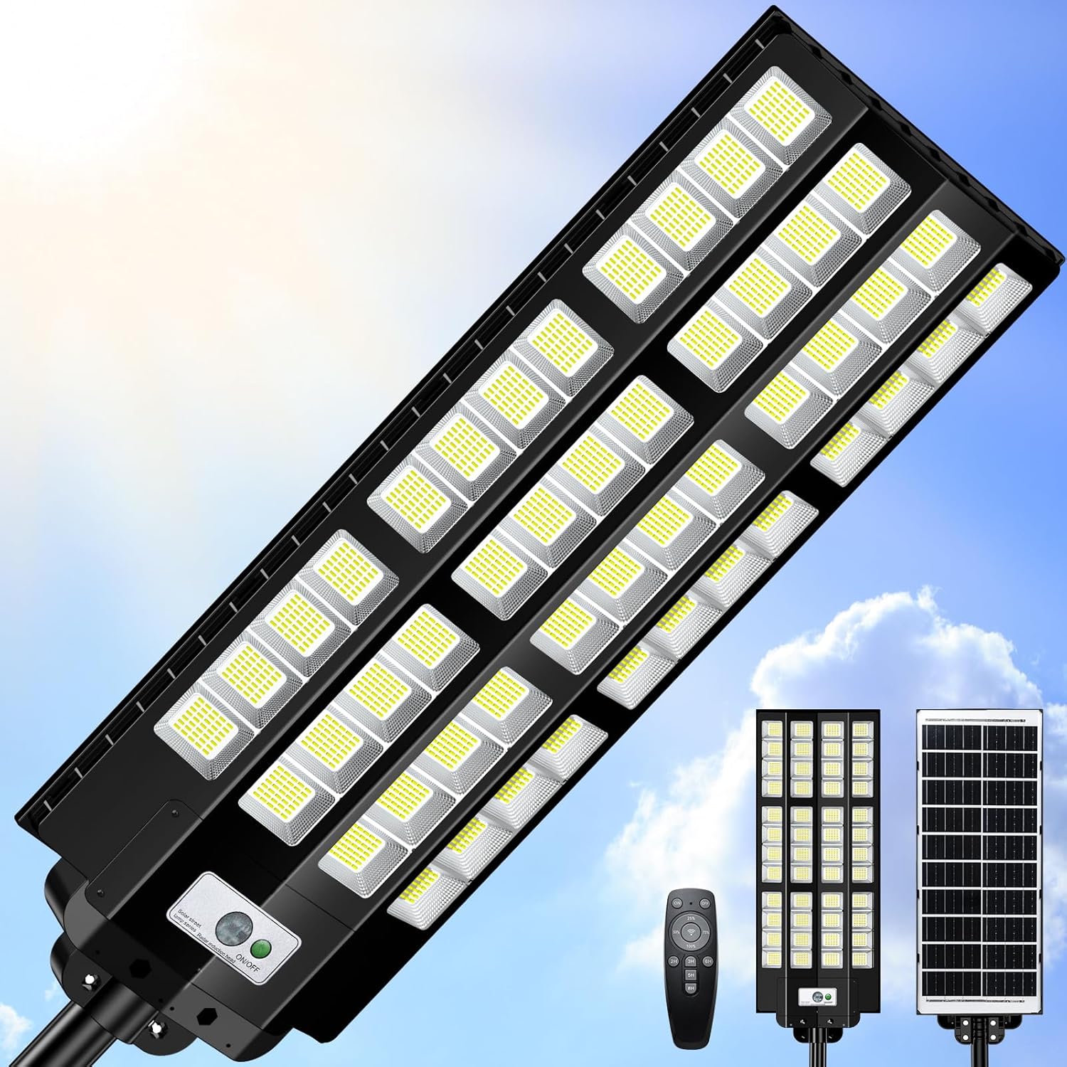 Outdoor Lighting Rechargeable - 12000W Solar Street Light Outdoor Waterproof