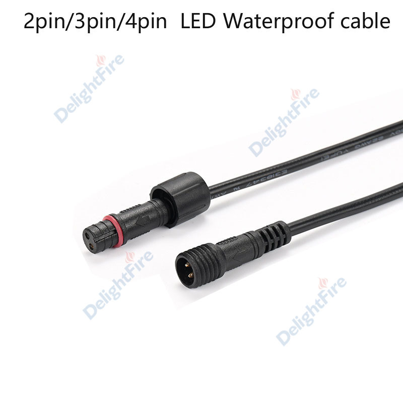 Outdoor Lighting Connectors - 2pin/3pin/4pin LED Waterproof Connector Cable IP65