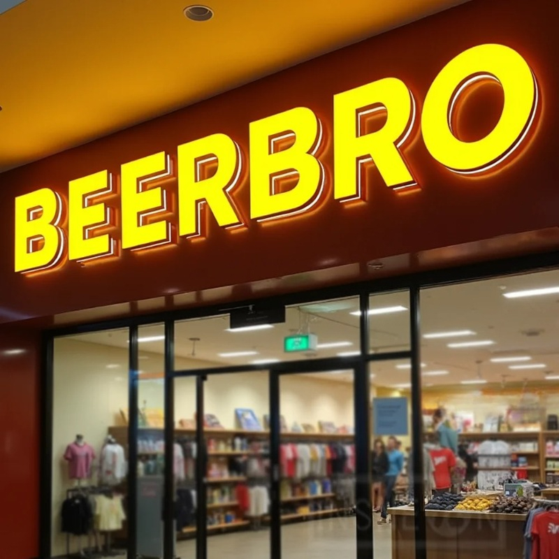Outdoor Lighting For Store - Custom Metal LED Sign Wall Logo