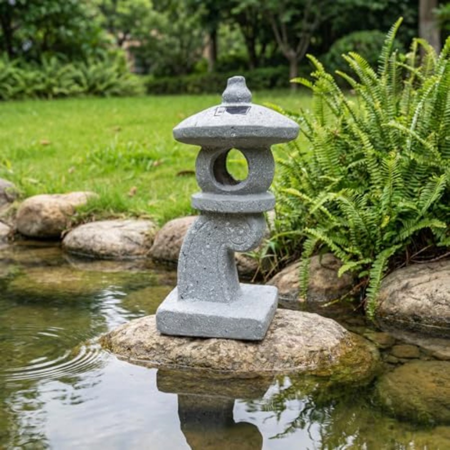 14'' High Asian Solar-Powered  - Outdoor Zen Lighting incelemesi ve fiyatı