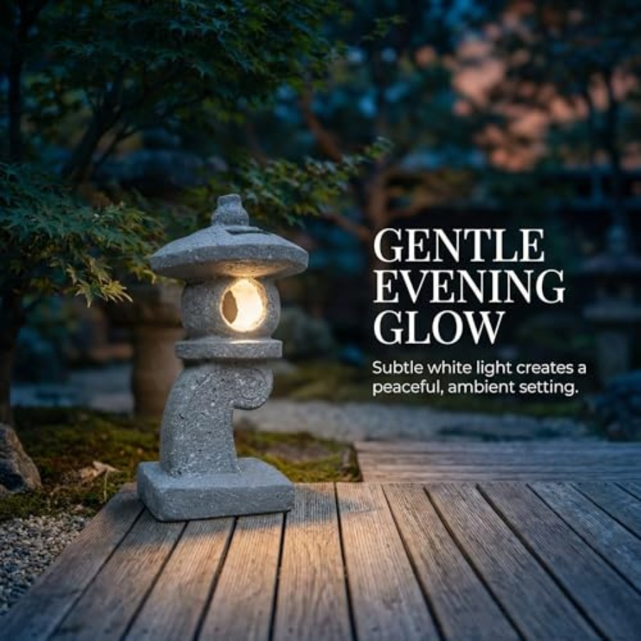 14'' High Asian Solar-Powered  - Outdoor Zen Lighting incelemesi ve fiyatı