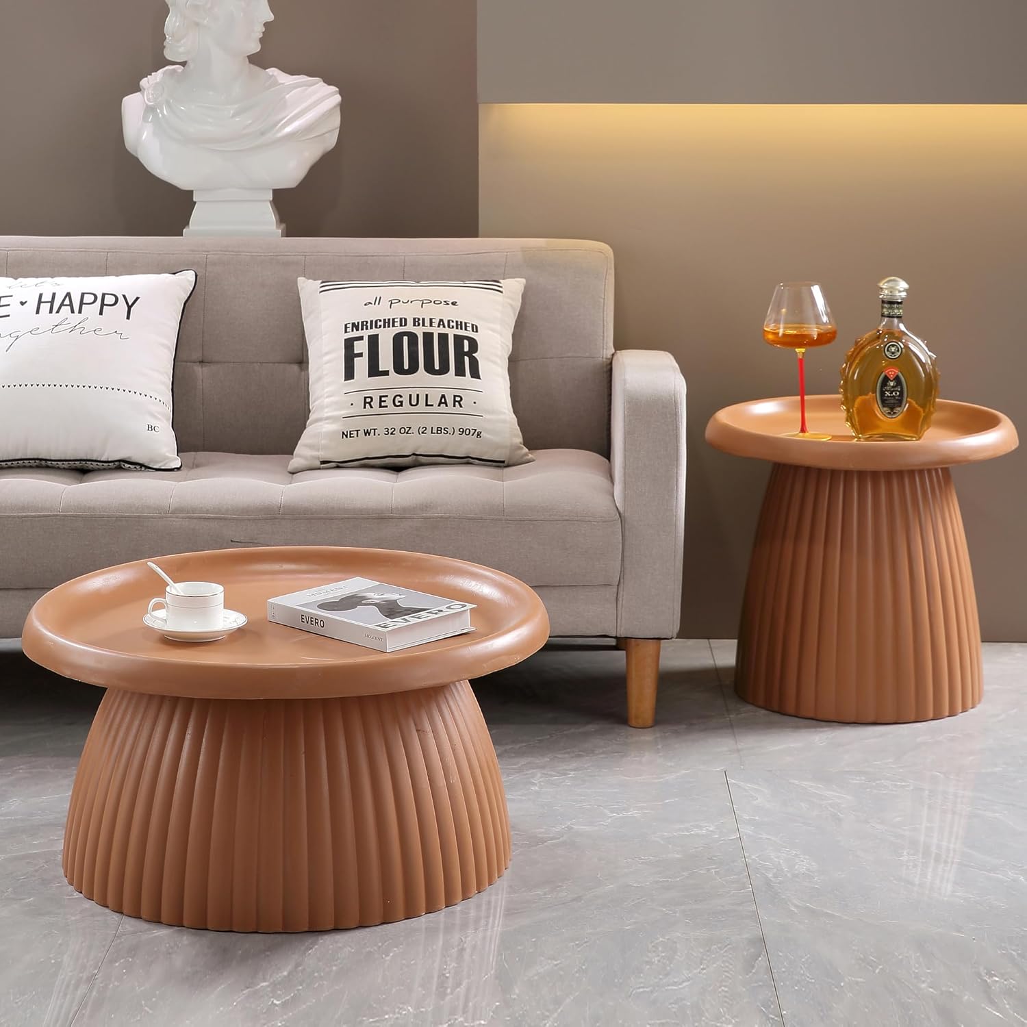 Round Light Terracotta MGO Cof - Outdoor Lighting Mid Century Modern incelemesi ve fiyatı