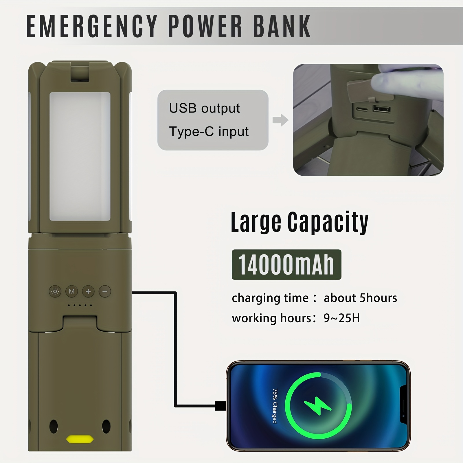Camping Lantern, 14000mAh Rech - Outdoor Lighting Rechargeable incelemesi ve fiyatı