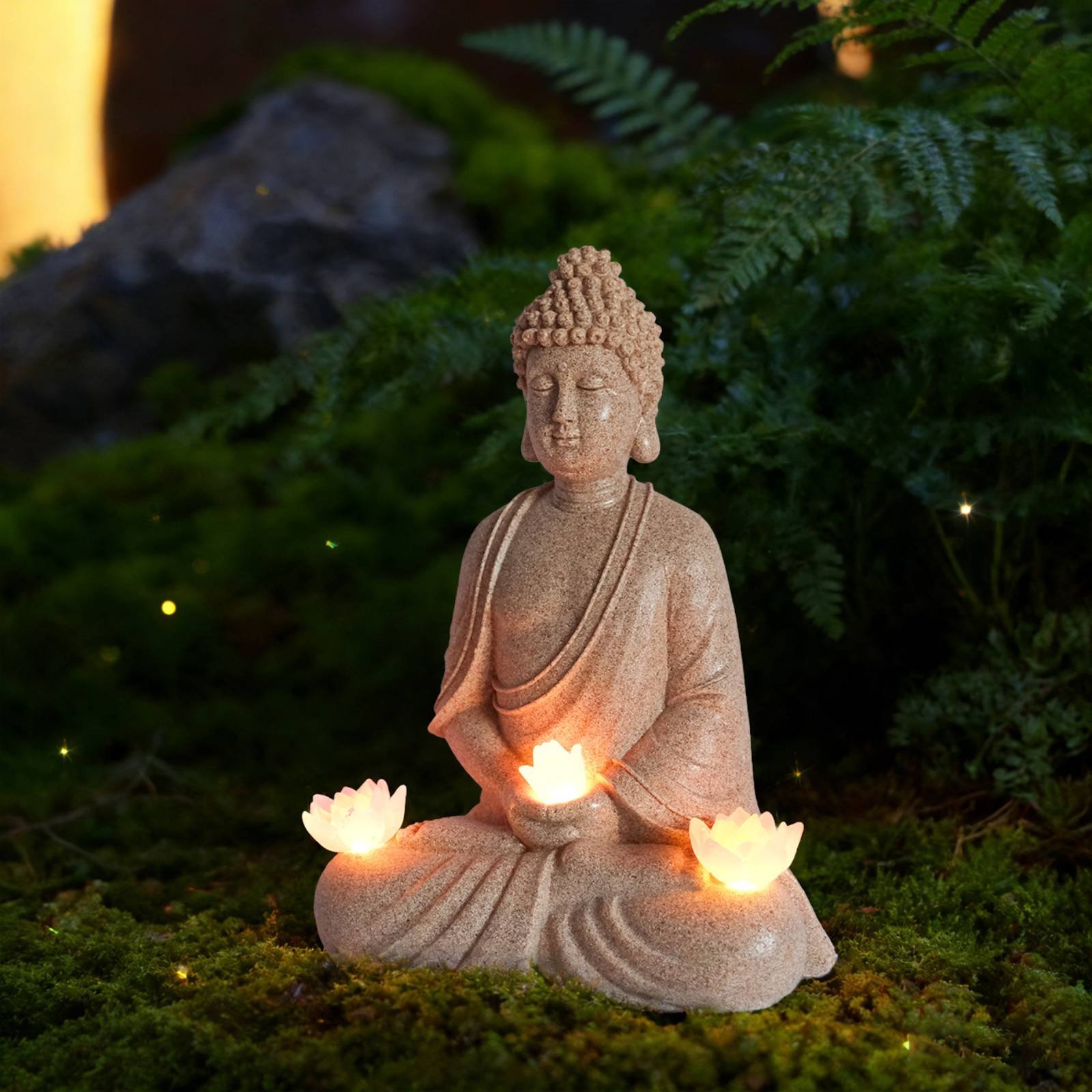 Solar Buddha Statue Outdoor Sa - Outdoor Zen Lighting incelemesi ve fiyatı