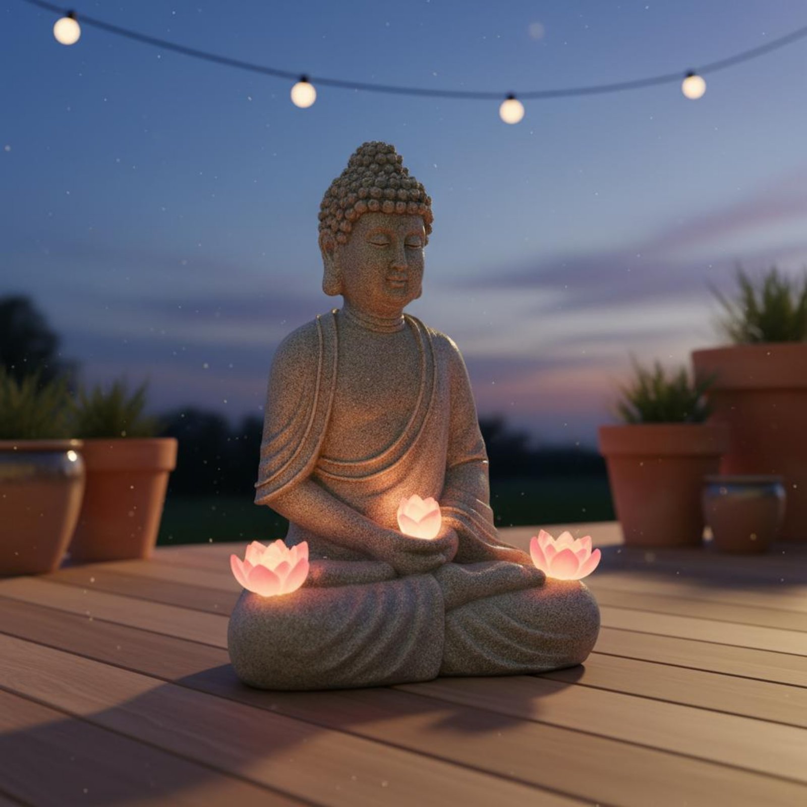 Solar Buddha Statue Outdoor Sa - Outdoor Zen Lighting incelemesi ve fiyatı