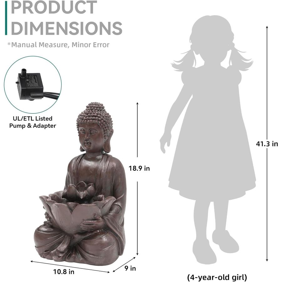 H Buddha Outdoor Water Fountai - Outdoor Zen Lighting incelemesi ve fiyatı