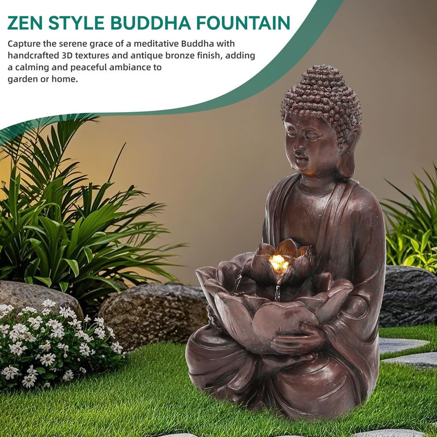 H Buddha Outdoor Water Fountai - Outdoor Zen Lighting incelemesi ve fiyatı