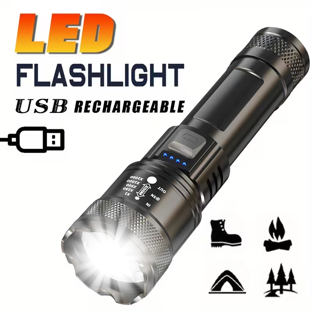 Super Bright LED Flashlight US - Outdoor Lighting Rechargeable incelemesi ve fiyatı