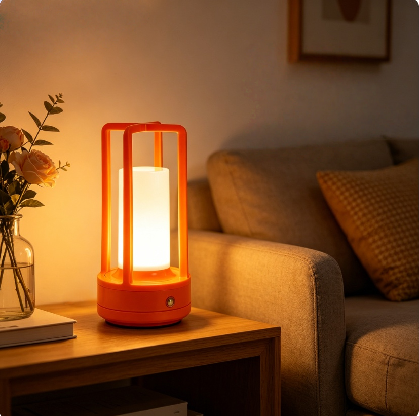 Modern Orange Cage Table Lamp  - Outdoor Lighting Types incelemesi ve fiyatı
