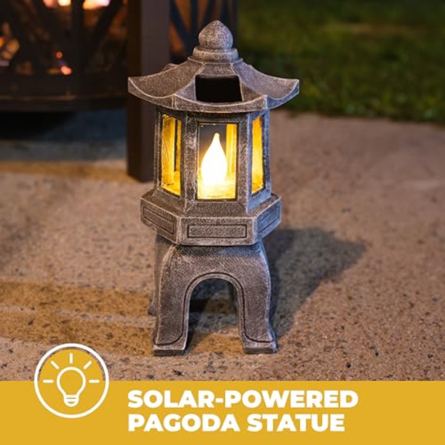 Solar Powered Asian Statue, Pa - Outdoor Zen Lighting incelemesi ve fiyatı