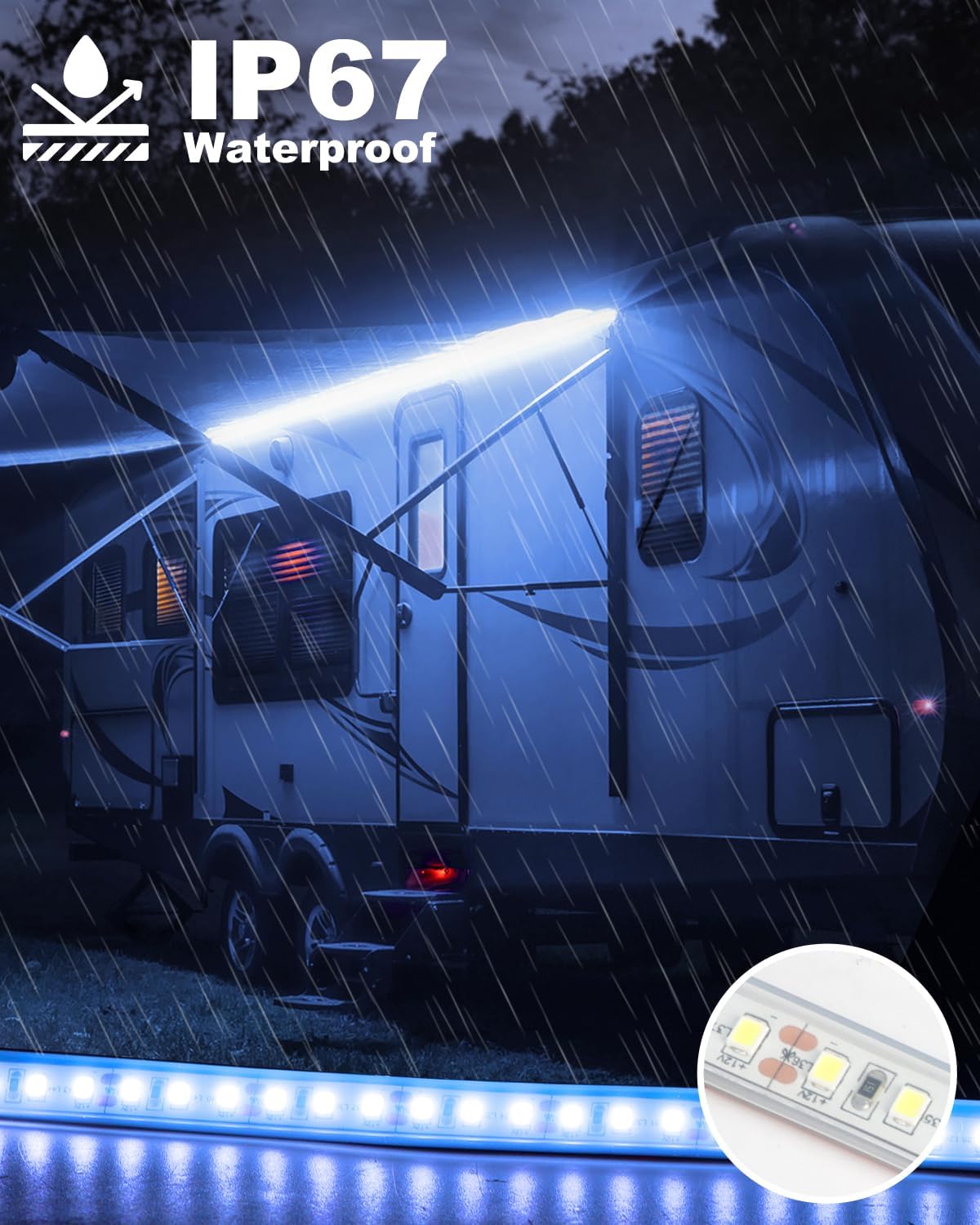 12V Blue LED Strip Lights for  - Outdoor Lighting Rechargeable incelemesi ve fiyatı