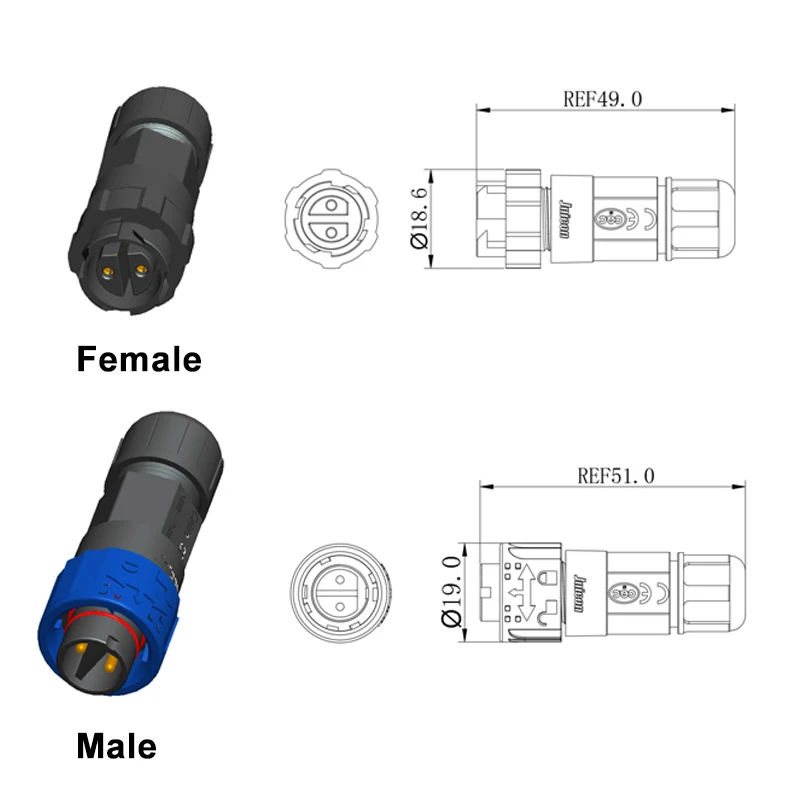 2Pin M16 Power Connector Self- - Outdoor Lighting Connectors incelemesi ve fiyatı