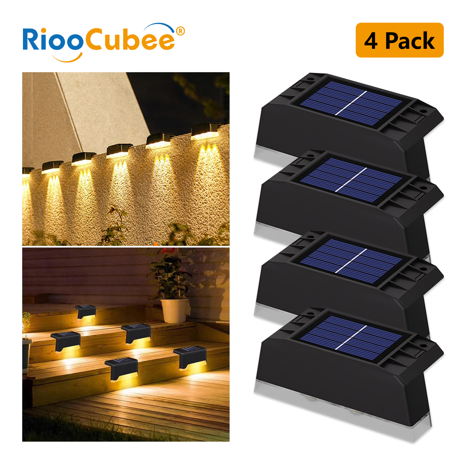 RiooCubee 4 Pack Solar Step Li - Outdoor Lighting On Stairs incelemesi ve fiyatı