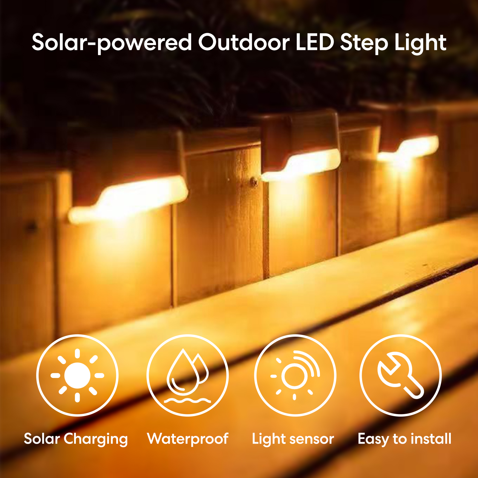 RiooCubee 4 Pack Solar Step Li - Outdoor Lighting On Stairs incelemesi ve fiyatı
