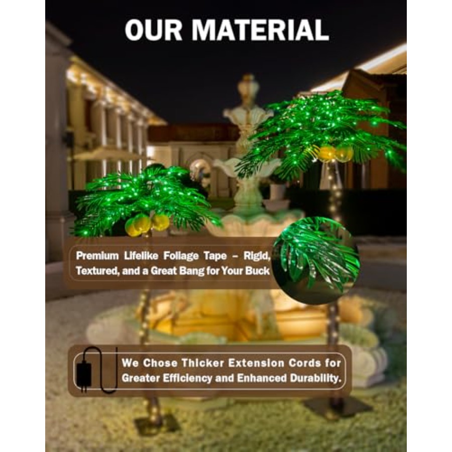 7ft Lighted Palm Tree with 208 - Outdoor Lighting Tree incelemesi ve fiyatı