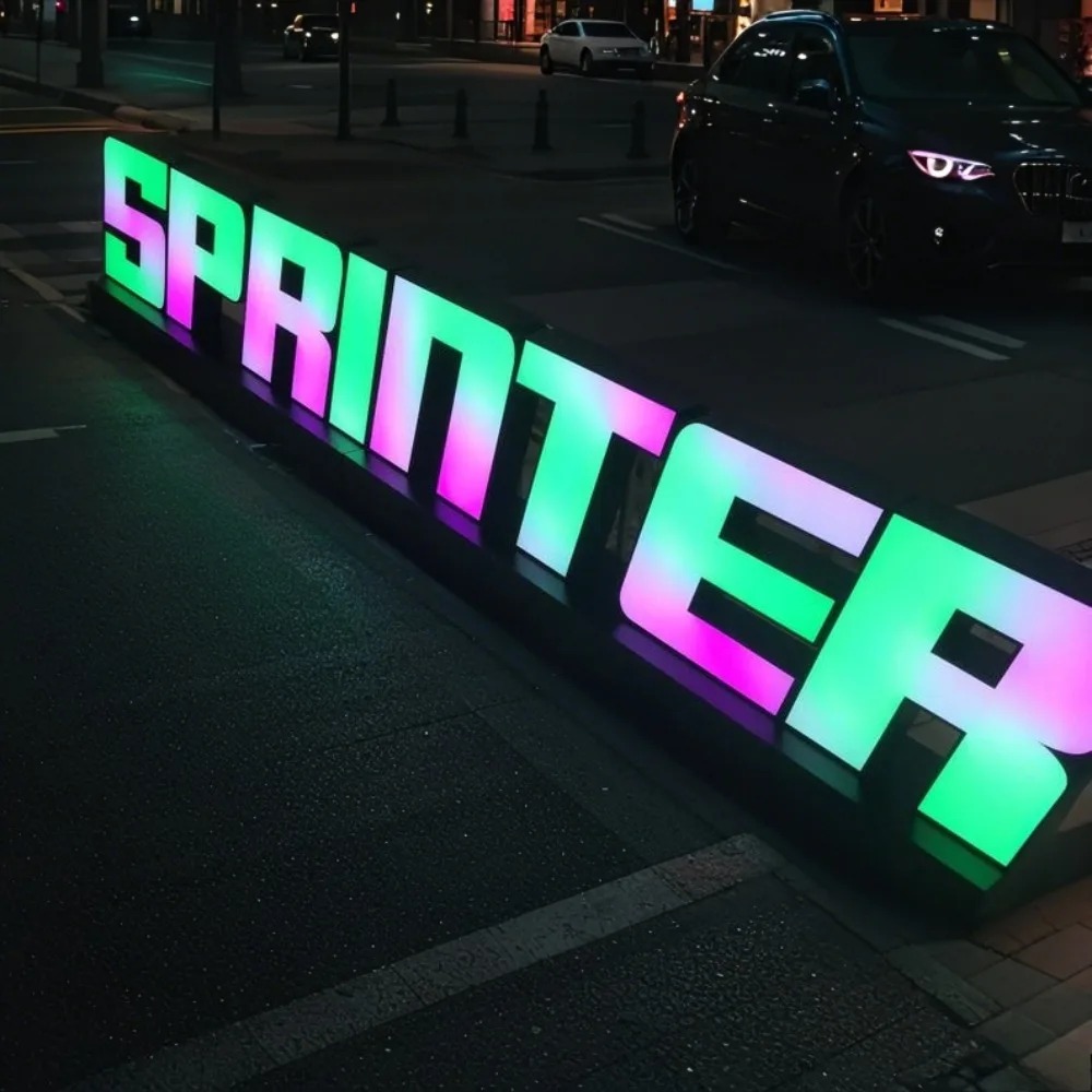 Custom RGB Metal LED Sign Wall - Outdoor Lighting For Store incelemesi ve fiyatı