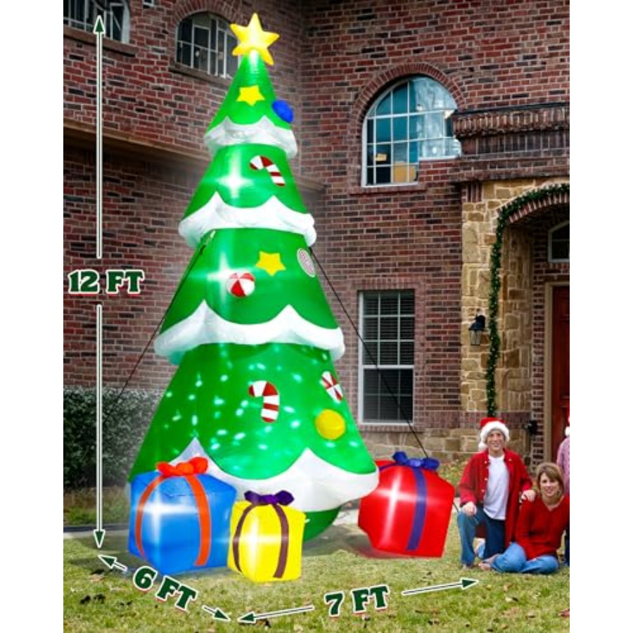12FT Christmas Tree Inflatable - Outdoor Lighting Tree incelemesi ve fiyatı