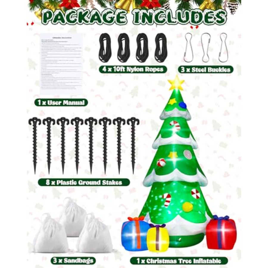 12FT Christmas Tree Inflatable - Outdoor Lighting Tree incelemesi ve fiyatı