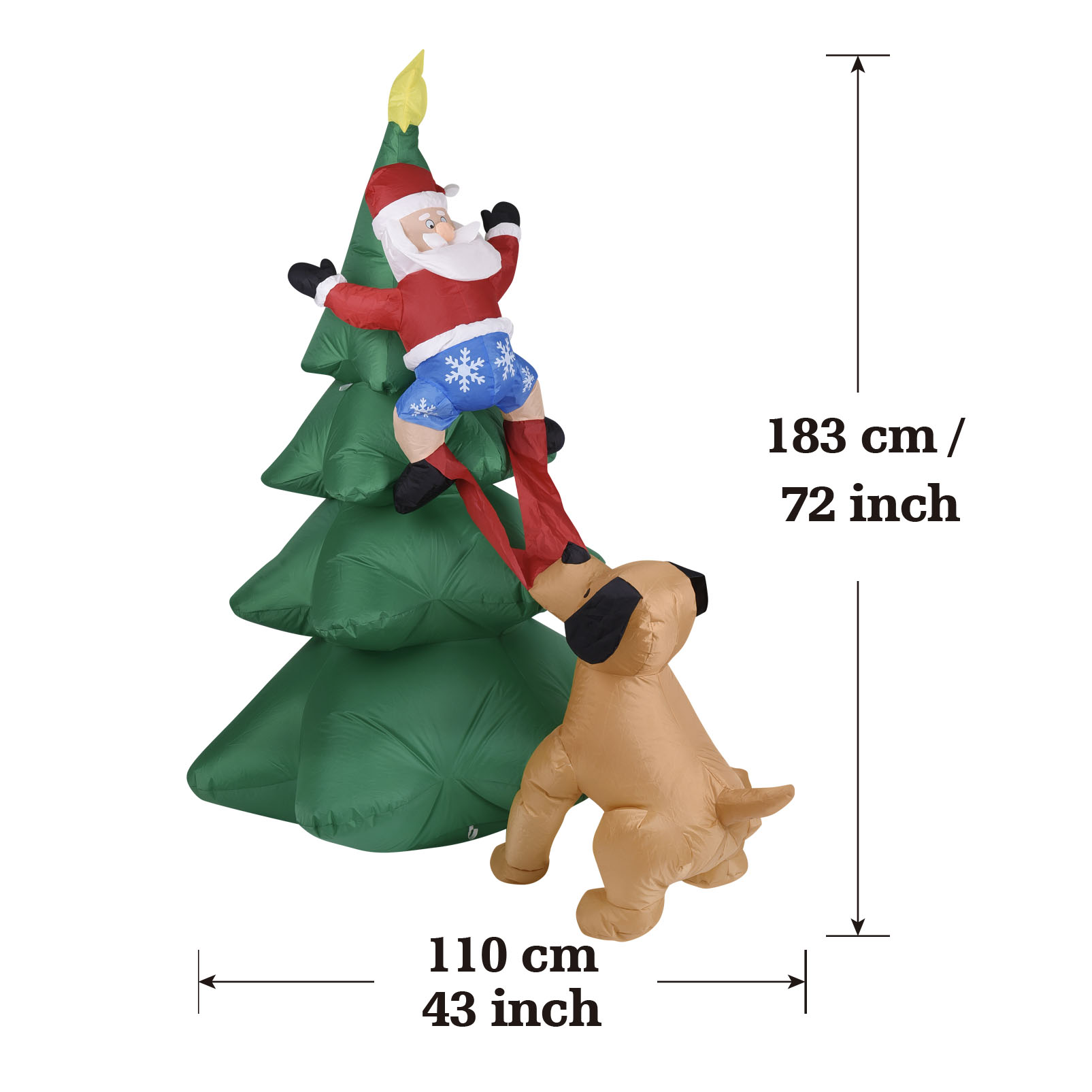 Christmas Inflatable Dog  w/Sa - Outdoor Lighting Tree incelemesi ve fiyatı