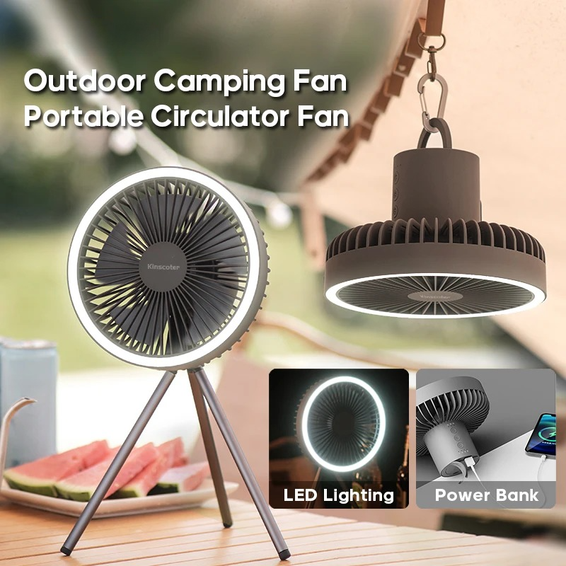 Portable Camping Fan With LED  - Outdoor Lighting Wireless incelemesi ve fiyatı