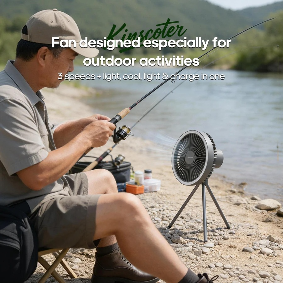 Portable Camping Fan With LED  - Outdoor Lighting Wireless incelemesi ve fiyatı