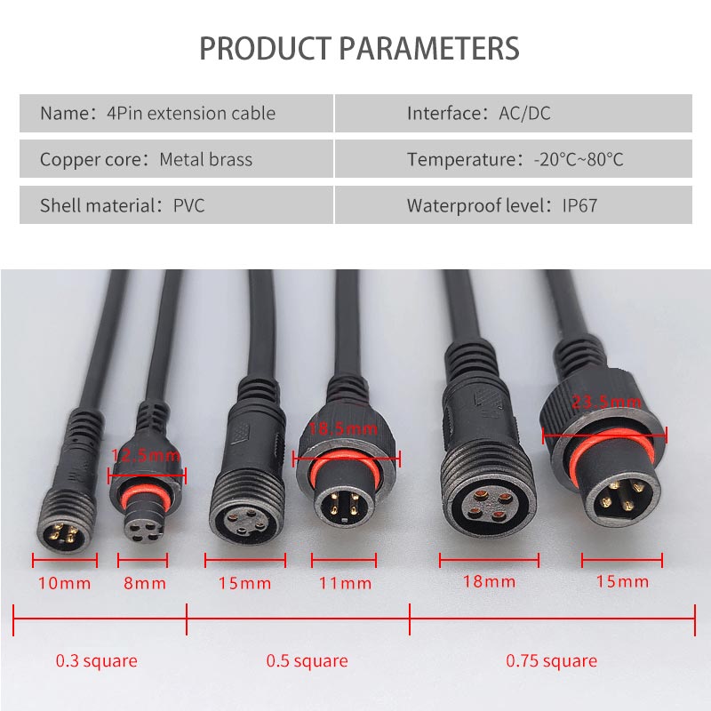Male Famale Plug Cable 4Pin Wa - Outdoor Lighting Connectors incelemesi ve fiyatı