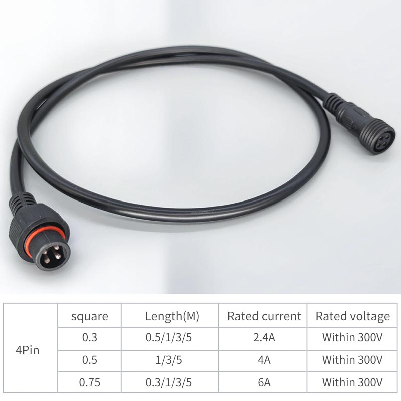 Male Famale Plug Cable 4Pin Wa - Outdoor Lighting Connectors incelemesi ve fiyatı