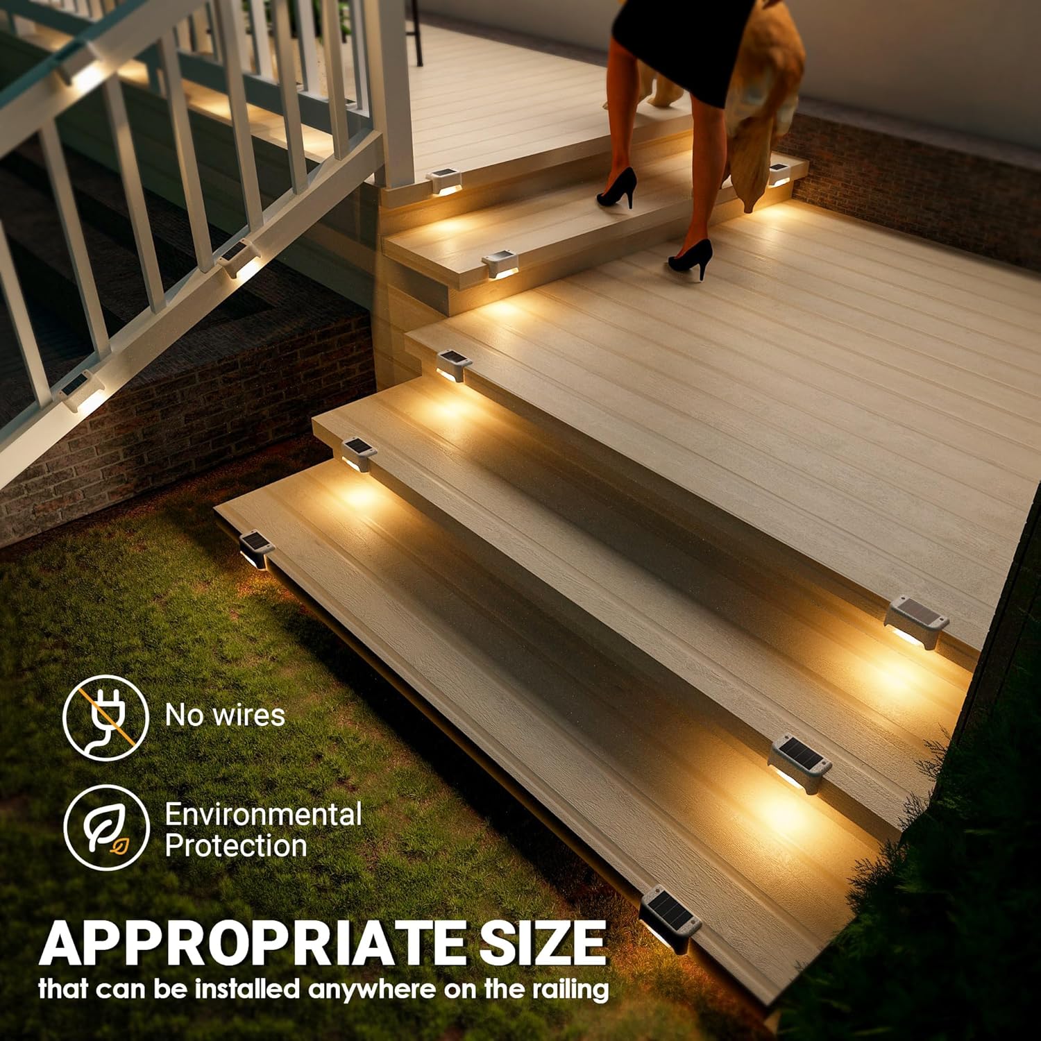 16 Pack Solar Step Lights for  - Outdoor Lighting On Stairs incelemesi ve fiyatı
