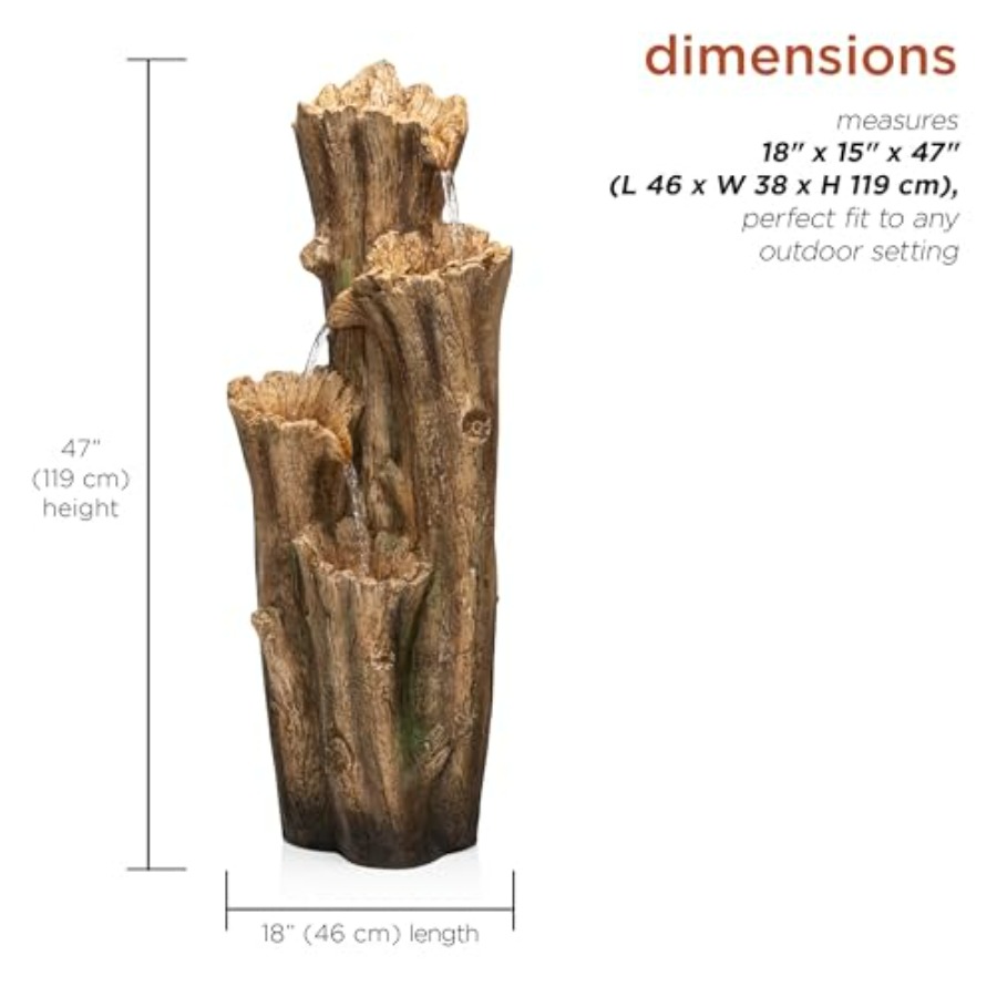 47 Outdoor 3-Tier Tree Bark Wa - Outdoor Lighting Tree incelemesi ve fiyatı