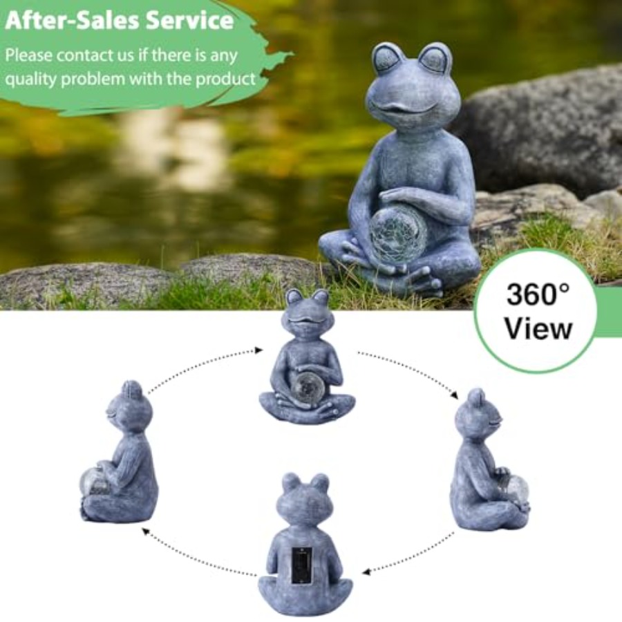 Frog Statue with Solar Gazing  - Outdoor Zen Lighting incelemesi ve fiyatı