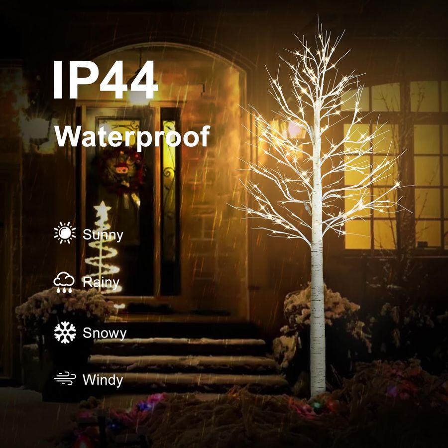 2 Pack 6FT Lighted Birch Tree, - Outdoor Lighting Tree incelemesi ve fiyatı