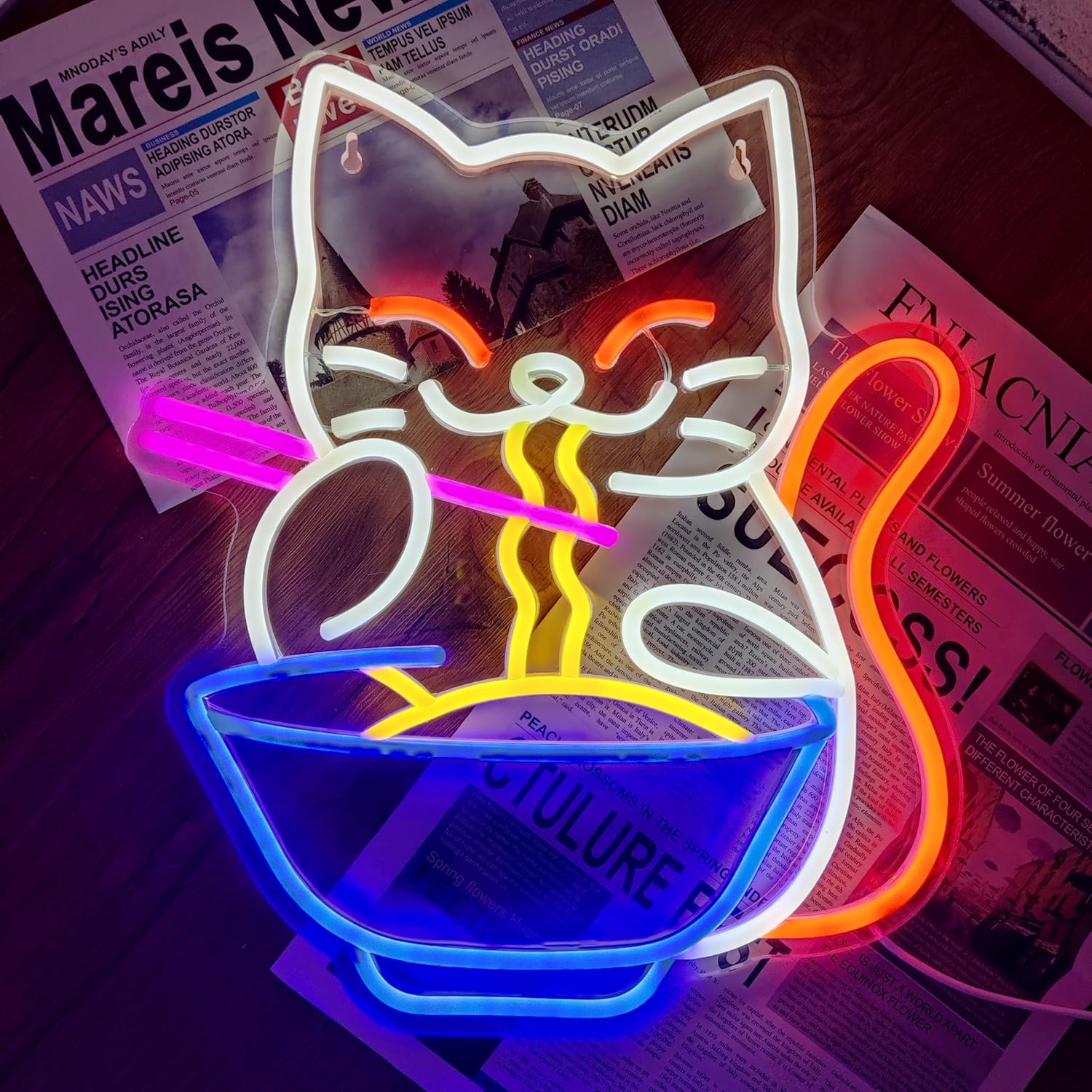 Lucky Cat Noodle LNeon Signs L - Outdoor Lighting For Store incelemesi ve fiyatı