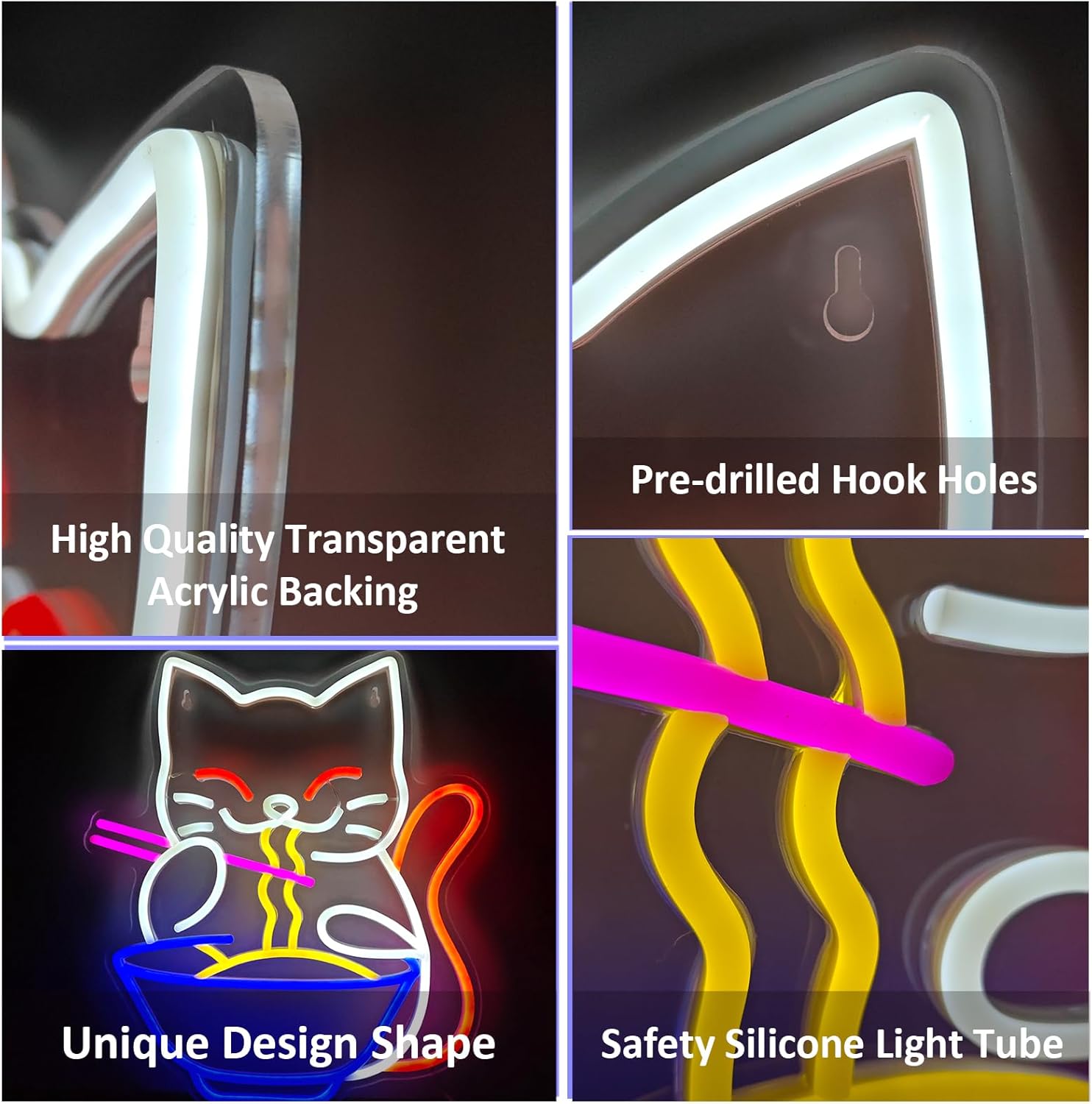 Lucky Cat Noodle LNeon Signs L - Outdoor Lighting For Store incelemesi ve fiyatı