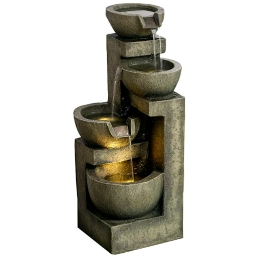 Outdoor Fountain with 4-Tier S - Outdoor Zen Lighting incelemesi ve fiyatı