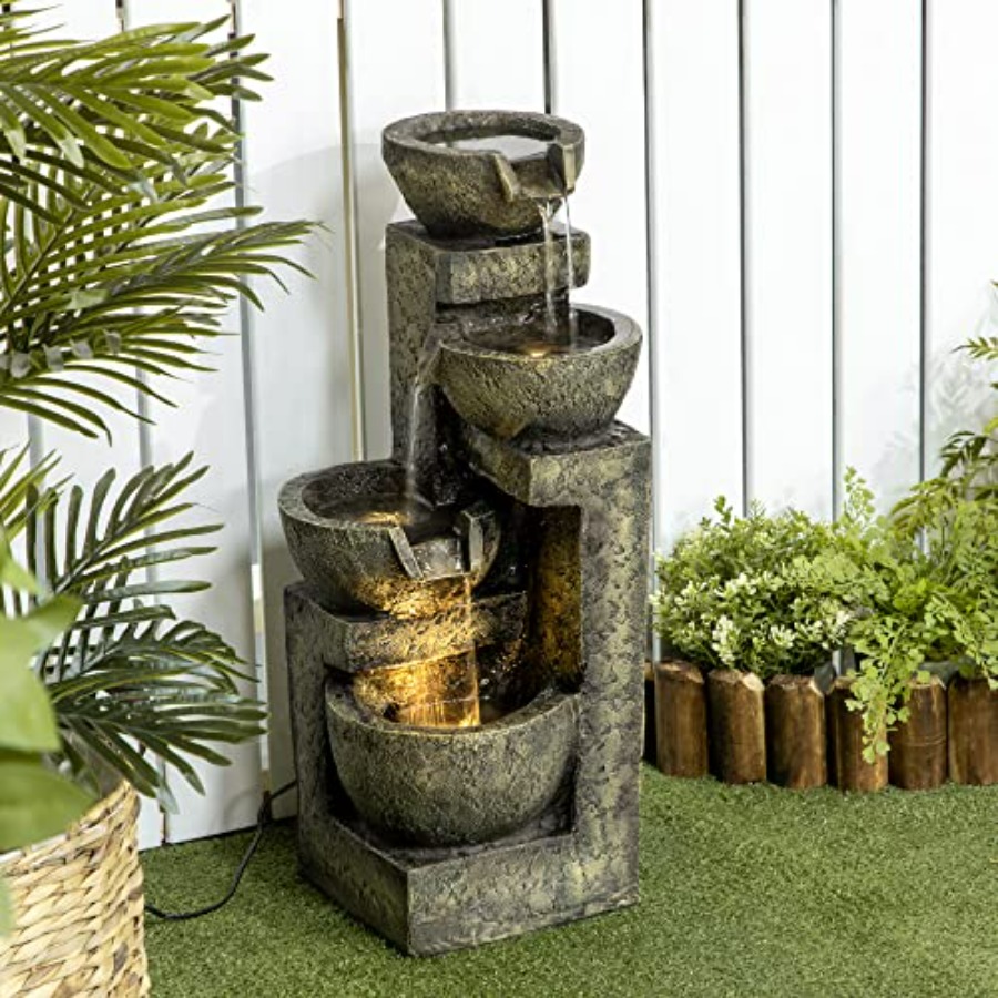 Outdoor Fountain with 4-Tier S - Outdoor Zen Lighting incelemesi ve fiyatı