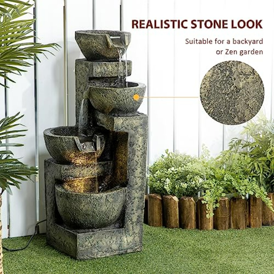 Outdoor Fountain with 4-Tier S - Outdoor Zen Lighting incelemesi ve fiyatı