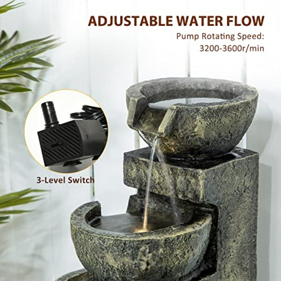 Outdoor Fountain with 4-Tier S - Outdoor Zen Lighting incelemesi ve fiyatı