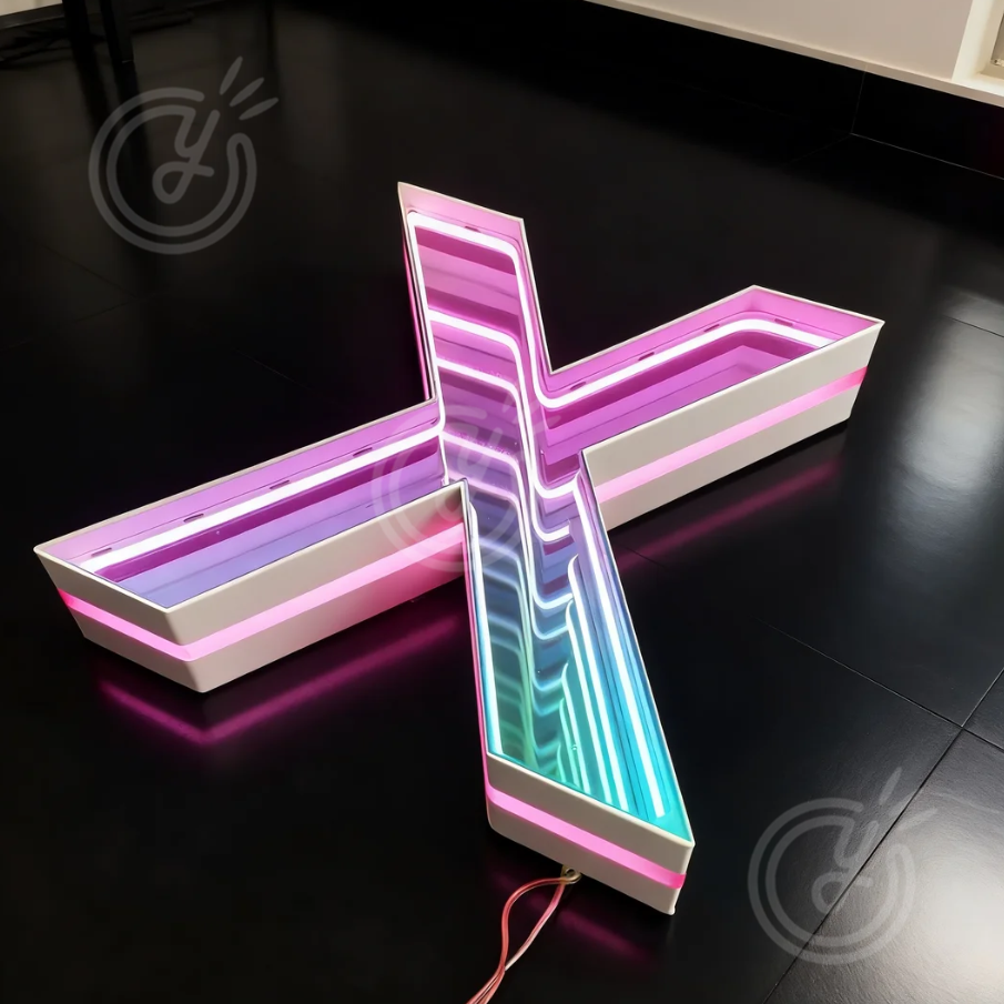 Custom 3D LED Infinity Mirror  - Outdoor Lighting For Store incelemesi ve fiyatı