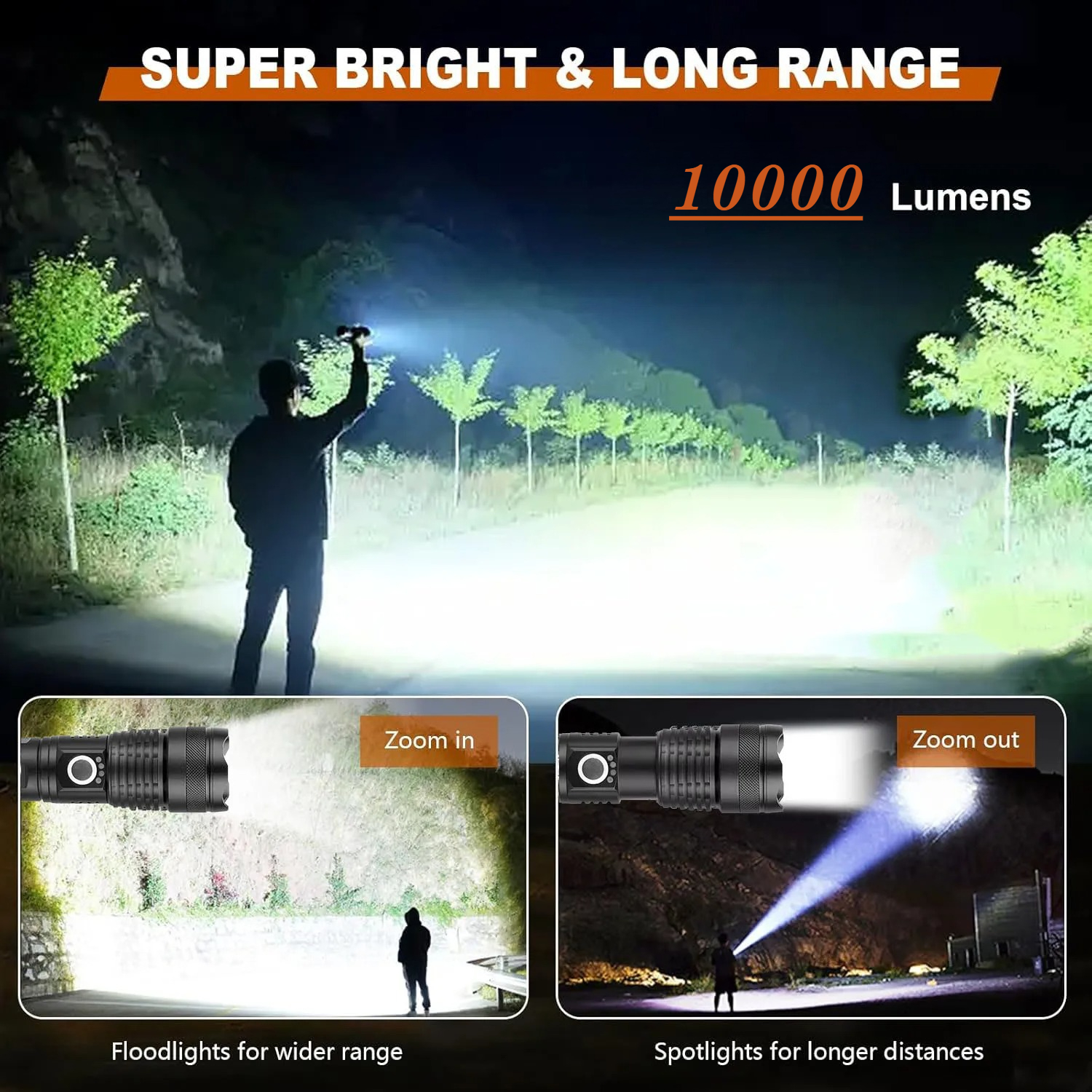 High Power LED Flashlight Rech - Outdoor Lighting Types incelemesi ve fiyatı