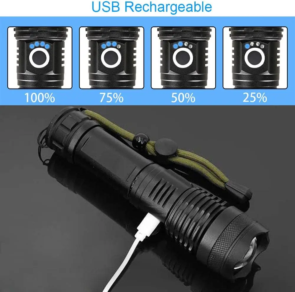 High Power LED Flashlight Rech - Outdoor Lighting Types incelemesi ve fiyatı